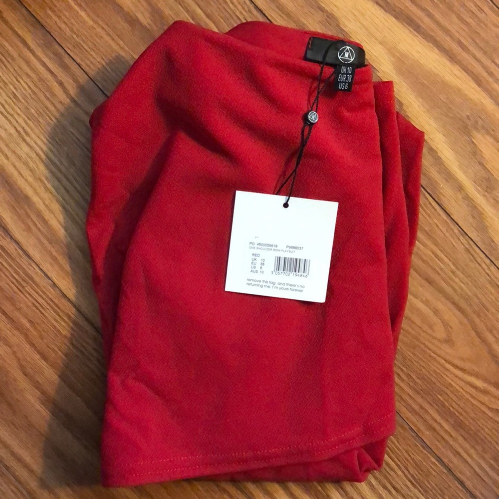 Red Playsuit Romper - Picture 2 of 2